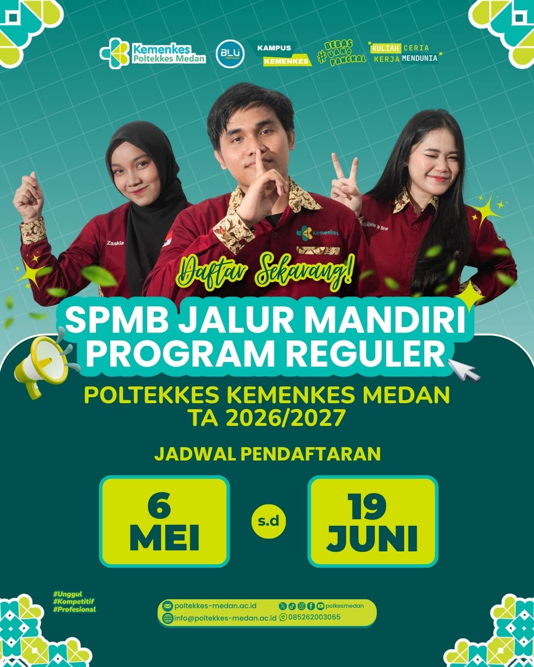 Telah dibuka pendaftaran SPMB Jalur Mandiri Reguler TA. 2026/2027