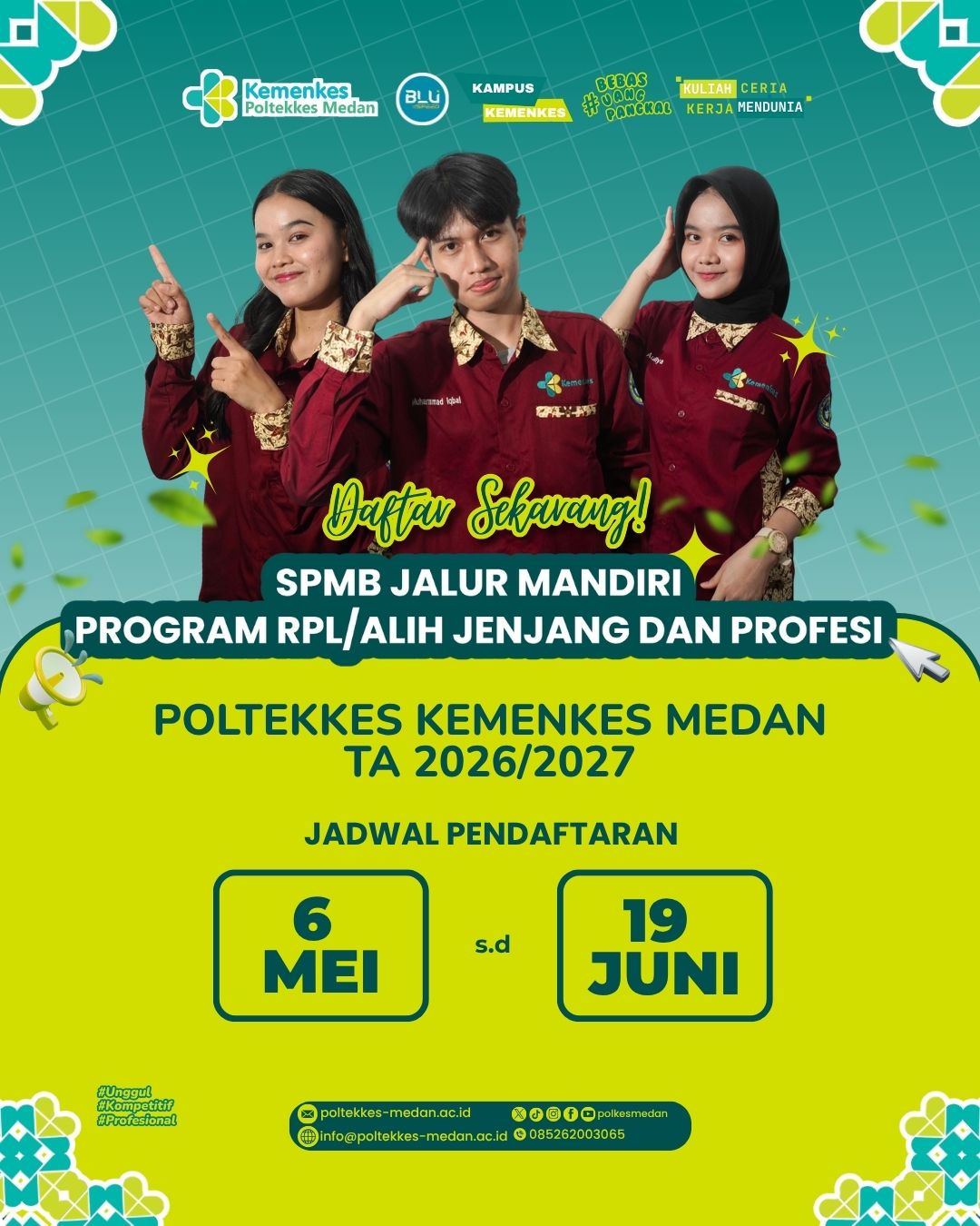Telah Dibuka Pendaftaran SPMB Jalur Mandiri Program RPL dan Profesi TA. 2026/2027