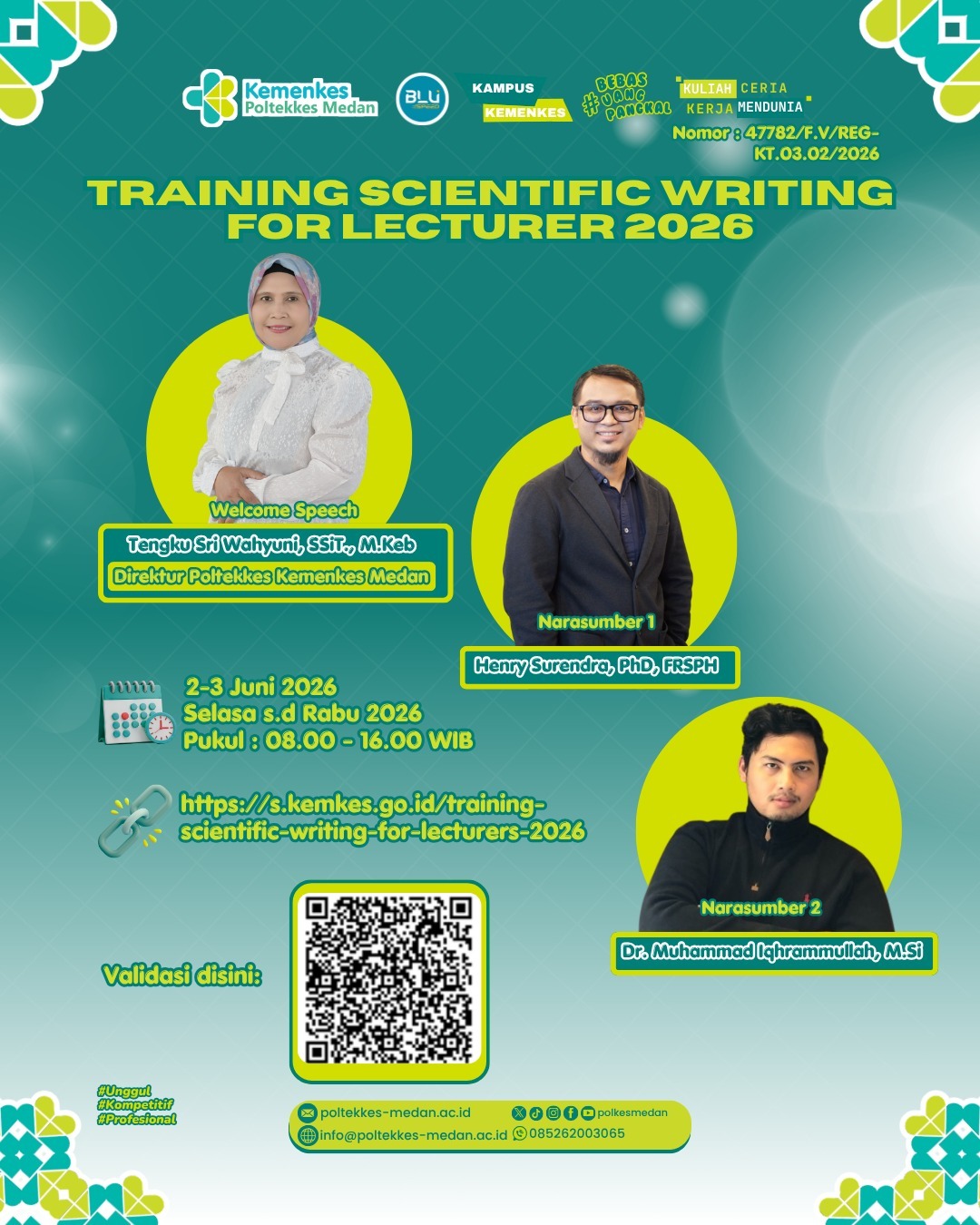 TRAINING SCIENTIFIC WRITING FOR LECTURERS POLTEKKES KEMENKES MEDAN 2026