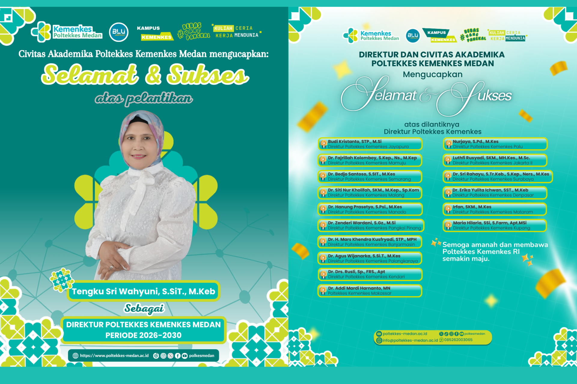 Selamat Bertugas Direktur Poltekkes Kemenkes Medan